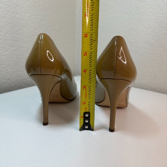 Kate Spade New York Patent Leather Classic Karolina Pumps Beige Camel Size 8.5 - Picture 6 of 14